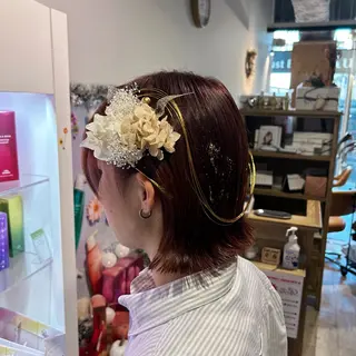 ミディアム ヘアアレンジ 髪質改善 🫧‪しろがねのヘアスタイル