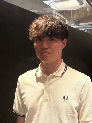 ミディアム パーマ メンズ 金山駅前/メンズ パーマ/真柄 恒輝のヘアスタイル