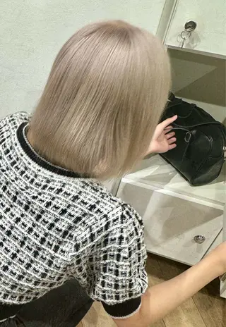 セミロング カラー 立川/ブリーチ/ 髪質改善/西川翔真のヘアスタイル