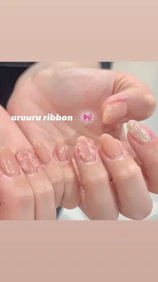 ネイル 🎀チーク/ちゅるん 🫧chisa🎀のネイルデザイン