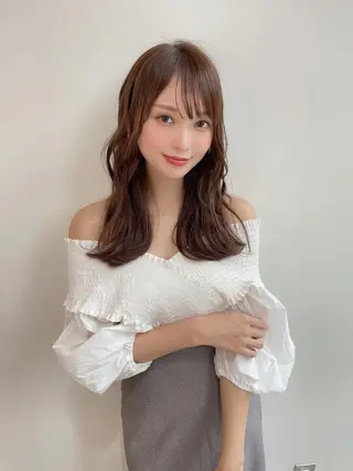 セミロング カラー 💎小顔前髪&髪質 改善カラー💎片桐のヘアスタイル