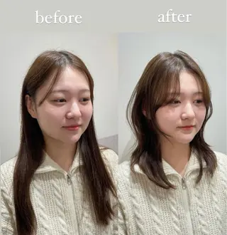 ミディアム ❤︎︎韓国ヘア❤︎︎ 𝑺𝒉𝒊𝒉𝒐のヘアスタイル