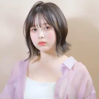 ミディアム カラー ヘアアレンジ ねいろ /カラーモデル募集中のヘアスタイル