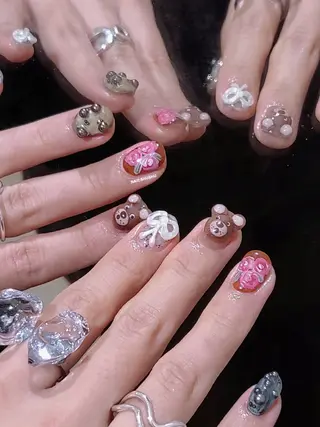 ネイル 3dパーツ/流行り 👧shushu❤️のネイルデザイン
