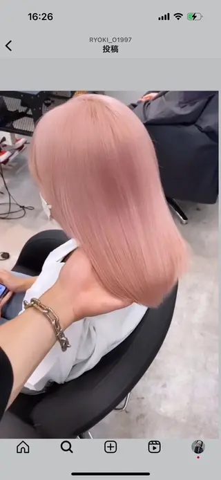 カラー ヘアアレンジ 艶髪ハイトーン/ ブロンド/Nagiのヘアスタイル