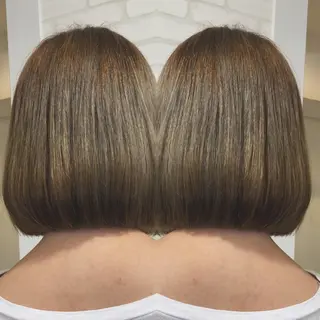 ショート カラー 韓国風/小顔レイヤー /艶カラーのヘアスタイル