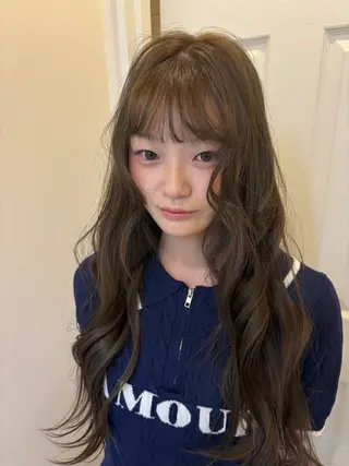 ロング runa/パーマ /ワンカラーモデルのヘアスタイル