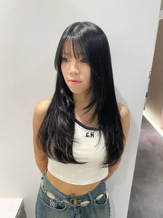 セミロング カラー 髪質改善水素TR× レイヤーカット/熊澤のヘアスタイル