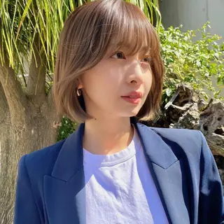 ショート カラー ボブ/縮毛矯正/ レイヤー/塚田のヘアスタイル