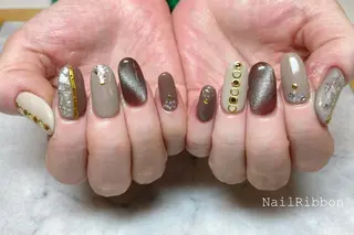 ネイル ネイルリボン 受付スタッフのネイルデザイン