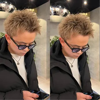 ショート カラー ヘアアレンジ メンズ スパイキーの鬼 ヒロムのヘアスタイル