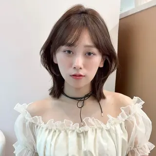 ミディアム レイヤー/ハッシュ/ ボブ/縮毛/内藤康太のヘアスタイル