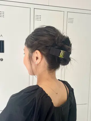 ミディアム ヘアアレンジ グレージュ/ベージュ /経堂/sana🌱のヘアスタイル