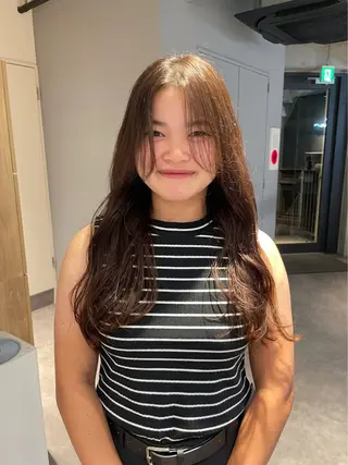 ロング パーマ 葉月/ボブ/ 透明感カラー／中目黒のヘアスタイル