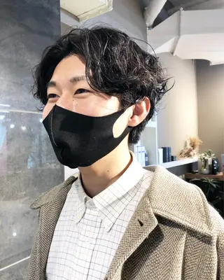 パーマ ヘアアレンジ メンズ ainico+所属・メンズ特化✂️栗原 侑也のヘアスタイル