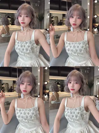 ミディアム rina／ベージュ ワンホン/韓国ヘアのヘアスタイル