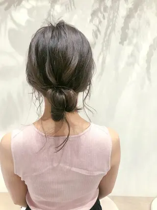 セミロング ヘアアレンジ ヘアセット ✴︎Mai✴︎銀座のヘアスタイル