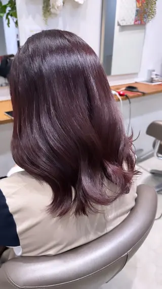 セミロング カラー HAIR LOUNGE Run Ways所属・Shiho 🦋 ／透明感カラーのヘアスタイル