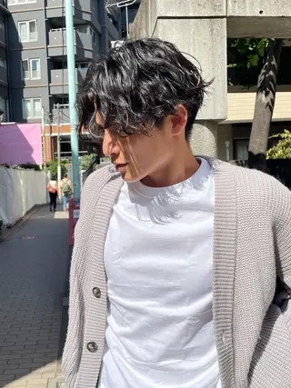 パーマ メンズ 新宿/韓国ヘア/ 髪質改善ストレートのヘアスタイル