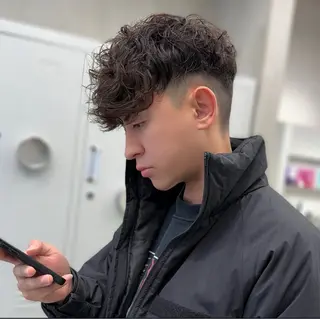 ショート カラー パーマ メンズ キッズ 栄💗レイヤーカット ｜韓国風｜haruのヘアスタイル