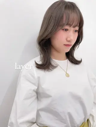 ミディアム カラー パーマ 💖美髪矯正💖 辻未侑のヘアスタイル