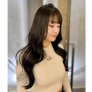 ロング カラー CARE所属・🩷珠梨【韓国ヘア】 【顔周りカット】のヘアスタイル