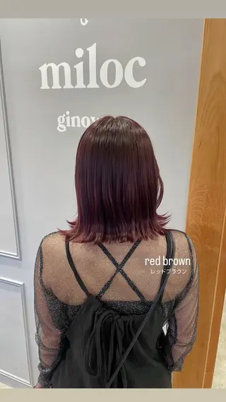 ミディアム miloc himekaのヘアスタイル