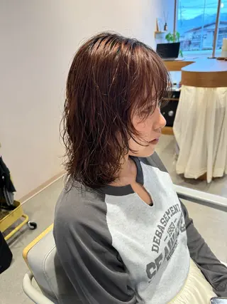 ミディアム パーマ レイヤー/ボブパーマ /垢抜け/タクミのヘアスタイル