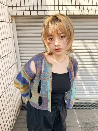 ミディアム カラー Cinq所属・ハイライト🌟/ ボブ/豊田のヘアスタイル