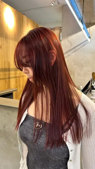 セミロング カラー じゅわっと暖色カラー 🍊Moemiのヘアスタイル