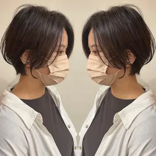 ショート カラー 京都大人女性ショート 徒歩1分/秋山のヘアスタイル