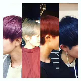 ショート カラー パーマ AUBE hair garden渋谷所属・✨ハイトーンカラー 🌈モテ髪のヘアスタイル