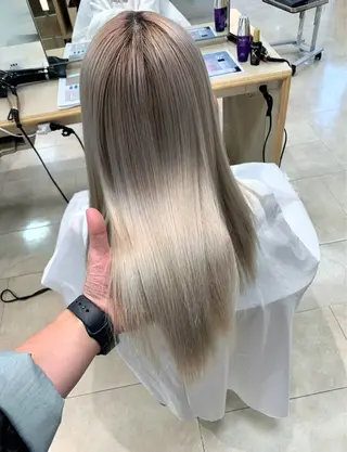 セミロング カラー お悩み改善 黄金比みくのヘアスタイル