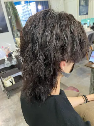 ミディアム メンズ カットパーマ✂️ 小坂田玲亜のヘアスタイル