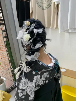 ロング ヘアアレンジ 卒業式ヘアセット🎀 ヘアアレンジのヘアスタイル