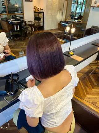 ミディアム カラー HOMIE TOKYO所属・sora / 渋谷 / ハイトーンのヘアスタイル