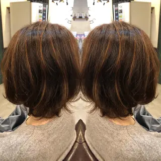ミディアム カラー パーマ ヘアアレンジ キッズ マツエク・マツパ 美髪矯正 🌈髪質改善 山下のヘアスタイル