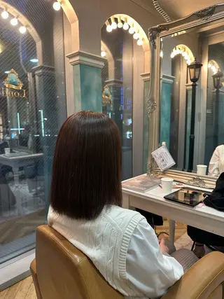 セミロング レイヤー/透明感 カラー/縮毛/しおんのヘアスタイル