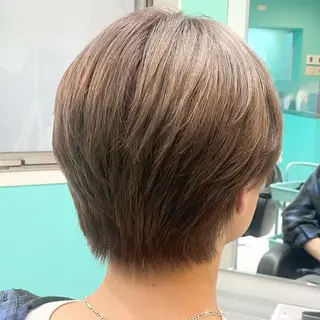 ショート カラー メンズ ボブ/艶カラー/ 暖色/Natsukiのヘアスタイル