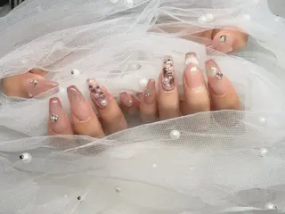 ネイル I-nailロング /ワンホン/キラキラのネイルデザイン