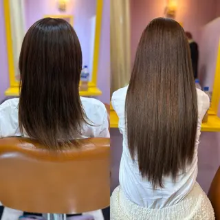 セミロング チビ編み込みエクステ どぅ〜す/YUIのヘアスタイル