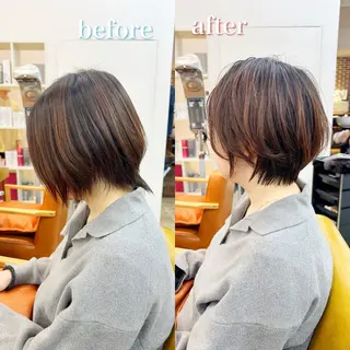 ショート カラー newline銀座所属・👑銀座ショート/ 絶壁補正/金子涼👑のヘアスタイル