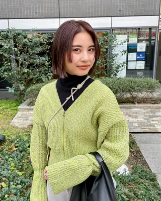 ミディアム カラー パーマ ヘアアレンジ メンズ キッズ ネイル マツエク・マツパ アイブロウ tatsumi/ボブ ウルフ/レイヤーのヘアスタイル