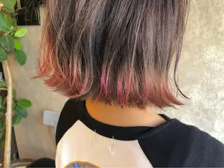 ショート カラー 顔周りレイヤー/韓国 ブリーチminamiのヘアスタイル