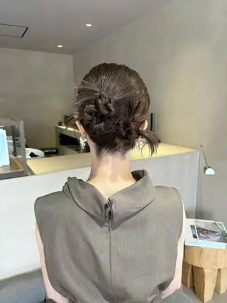 ヘアアレンジ ボブ/タイトアレンジ 個性派結婚式アレンジのヘアスタイル