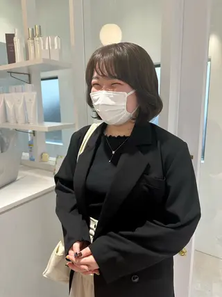 ミディアム カラー お洒落パーマ/ 艶カラー/michiのヘアスタイル