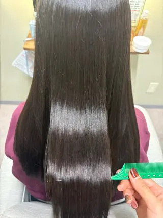 ロング 髪質改善カラー&TR 縮毛矯正/弱酸性矯正のヘアスタイル