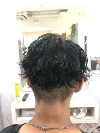 ショート パーマ メンズ 髪質改善× ハイライト溝江のヘアスタイル