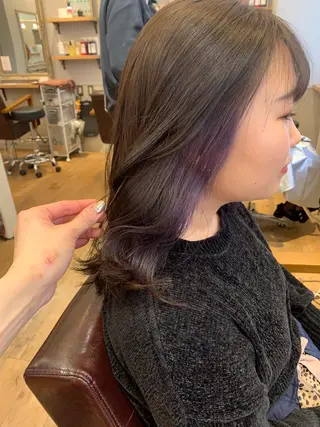 ミディアム 淡色ふんわりhair 新宿satomiのヘアスタイル