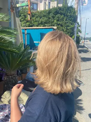 ミディアム 🌈ブリーチ コーンロウ🌈ENOのヘアスタイル